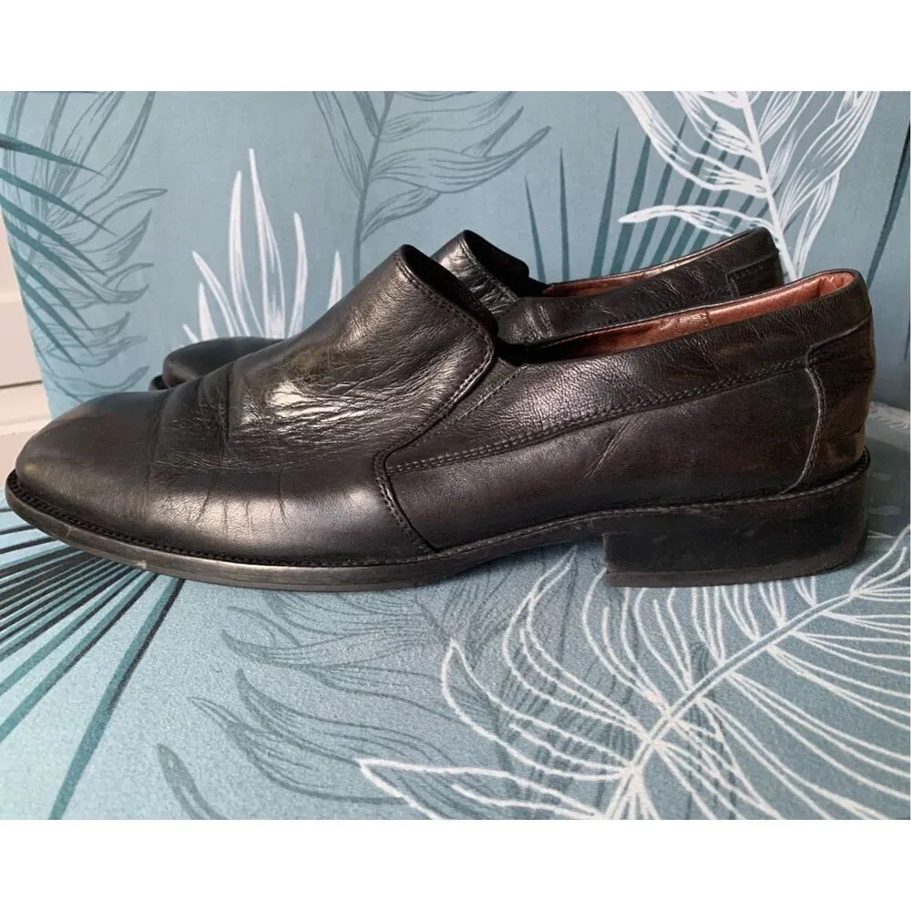 Johnston & Murphy LOAFER Black Leather Slip On Dress Shoes mens 13 M